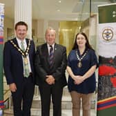 Veterans Commissioner, Mr Danny Kinahan, with Cllr Carson, Mayor Lisburn and Castlereagh City Council and deputy Lord Mayor of Belfast, Cllr Kelly