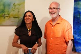Tommy pictured on opening night with curator Marijana Ramov.