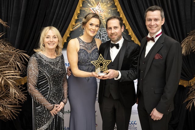 The Best Tourism Award winner is Ballyburren Outdoor Escapes. Lisburn and Castlereagh City Council sponsored this award. Alderman Amanda Grehan, Regeneration & Growth Chair and David Burns, Chief Executive presented it to Claire and Damien Butler