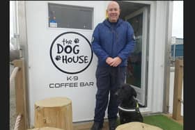 Kyle Murray and Delta of K9 Search and Rescue, pictured at The Dog Bark in Lurgan, Co Armagh. Kyle, Delta and colleagues Ryan Gray and Max are heading to Crufts this week to receive an humanitarian award for their work saving people in earthquake torn Turkey.