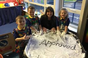 Ballymena Nursery School celebrates receiving news that their school has been approved to transform to become an Integrated nursery school. CREDIT BALLYMENA NURSERY SCHOOL
