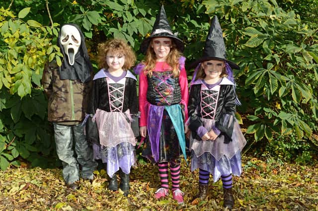Attending the Halloween fun at Carnfunnock in 2012 were Max, Summer, Lucy and Abbie.  Photo: Phillip Byrne