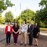 Antrim and Newtownabbey Borough Council's Chief Executive Jacqui Dixon MBE, Mayor of Gilbert Brigette Peterson, Antrim and Newtownabbey Mayor Cllr Cooper, Gilbert Town Manager Patrick Banger and Sister Cities Board President Christina Sanchez. (Pic: Antrim and Newtownabbey Council).