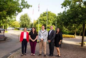 Antrim and Newtownabbey Borough Council's Chief Executive Jacqui Dixon MBE, Mayor of Gilbert Brigette Peterson, Antrim and Newtownabbey Mayor Cllr Cooper, Gilbert Town Manager Patrick Banger and Sister Cities Board President Christina Sanchez. (Pic: Antrim and Newtownabbey Council).