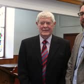 Wilson Hyde (left) with the Rev Matthew Kelso at Ballynure Presbyterian. Photo: submitted