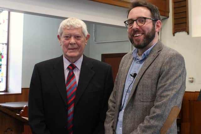 Wilson Hyde (left) with the Rev Matthew Kelso at Ballynure Presbyterian. Photo: submitted