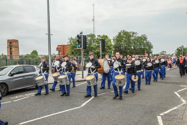 Pride of Ballymacash Flute Band at the war memorial. Pic by Norman Briggs, rnbphotographyni