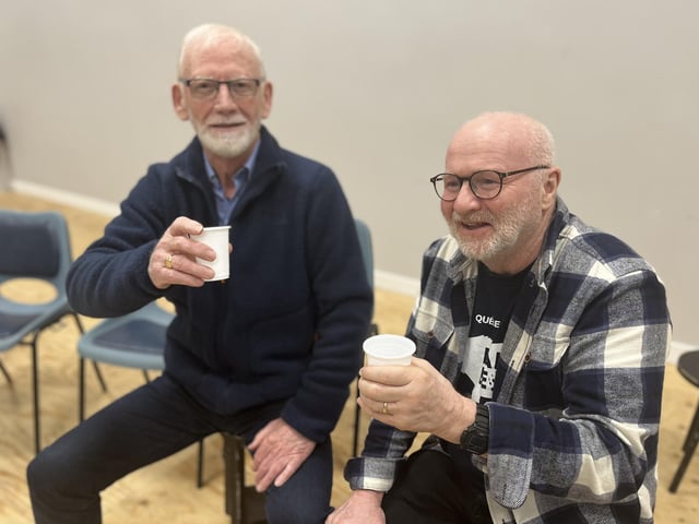 Pictured in rehearsals for Ballywillan Drama Group's production of Fiddler on the Roof re Terry Waide and Paul Cunning.