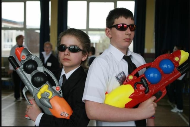 Taking part in the 'Fields of Life' talent show held at Whitehead Primary School in 2010 were Tom Gilpin and Matthew Dalton.