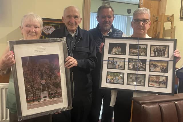 Pictured at the event to bid farewell to Royal British Legion member Gerry Eakin are Margaret Crangle, Raymond Corbett, and Sharon McComb. Pic credit: NIWD