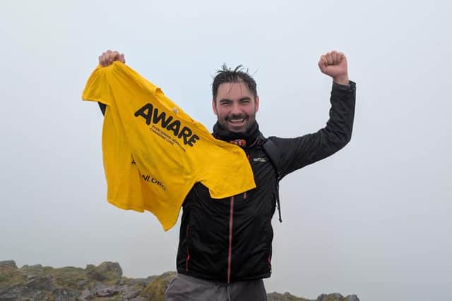 Darran Wallace who is climbing 12 peaks in Ireland in aid of AWARE. CREDIT DARRAN WALLACE