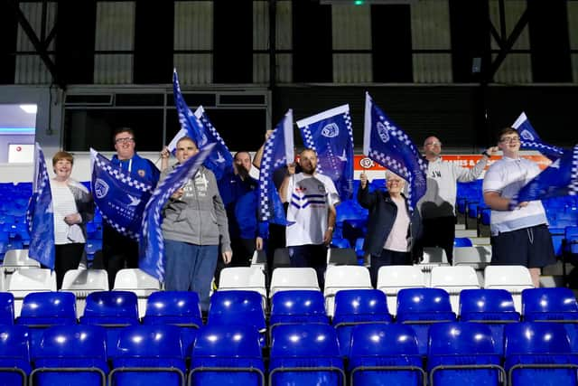 Football fans, players, officials, local businesses, and residents on the North Coast are being asked to fly a thousand “Hues of Blues” flags as part of a first major fundraising campaign between local mental health organisation The Hummingbird Project and Coleraine Football. Credit Coleraine Football Club