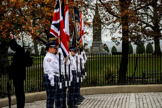 The Lambeg Orange and Blue Flute Band Colour Party