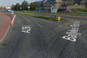 The Larne Road Link in Ballymena was closed from the Crebilly Road junction on Friday night following a traffic collision. Picture: Google
