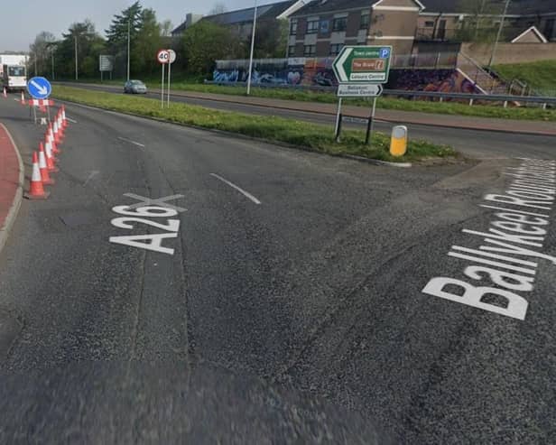 The Larne Road Link in Ballymena was closed from the Crebilly Road junction on Friday night following a traffic collision. Picture: Google