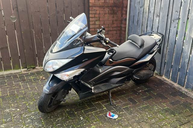 Officers from the PSNI's Auto Crime team located the moped in the Tiger's Bay area of north Belfast. (Pic: PSNI).