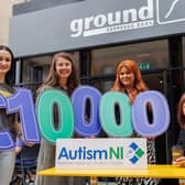Erin Best (Ground Espresso Bars), Jessica McCready (Ground Espresso Bars), Brittany Cooper (Ground Espresso Bars), and Therese Wilson (Corporate Fundraising Manager, Autism NI).