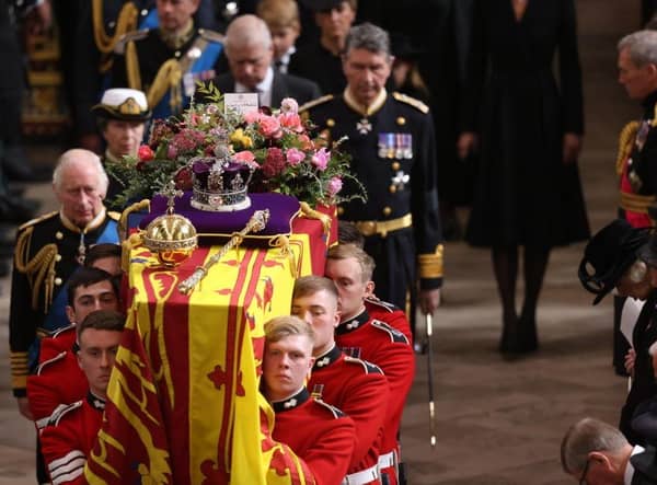 <p>David Sanderson, front right, was one of the pallbearers. Picture by Ian Vogler (Getty Images).</p>