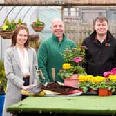 Pictured (left to right) are: Hannah Anthony, head of guest experience at Galgorm Collection; Aaron Doherty, AEL garden centre manager; Rhys McAuley, AEL Trainee; Kyle Steele, AEL Trainee; and Laura Steele, AEL CEO. Photo: submitted