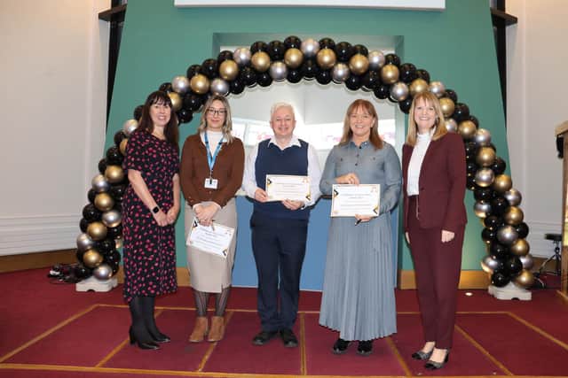 Staff who received Trust sponsored accreditations and qualifications at the Celebration of Achievement awards.
