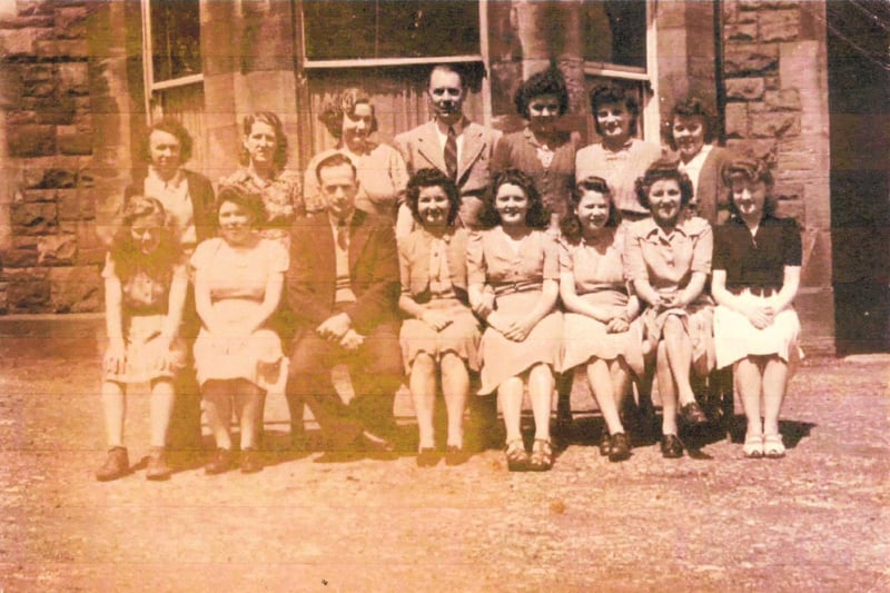 ‘Littlewoods’ Barn Mills, Carrickfergus 1946. Barn Mills taken over by Littlewoods factory and tasked with turning production towards the manufacture of parachutes and, by late 1942, also para-dummies. The mill became the world’s largest parachute factory employing approximately 1,200 workers. In 1945, the workforce stood at 112 males and 1,032 females.