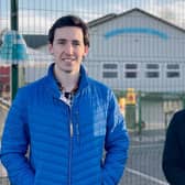 Alliance Councillor Robbie Alexander and Alliance MLA Eóin Tennyson outside Portadown Integrated Primary School. Plans have been submitted to Armagh, Banbridge and Craigavon Council for a new build near Mandeville Manor, Craigavon, Co Armagh.