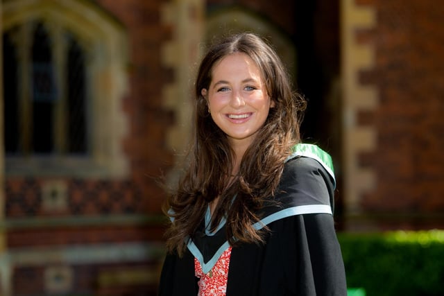 Abi Hopkins from Durham is celebrating graduation success with a degree in Pharmaceutical Biotechnology