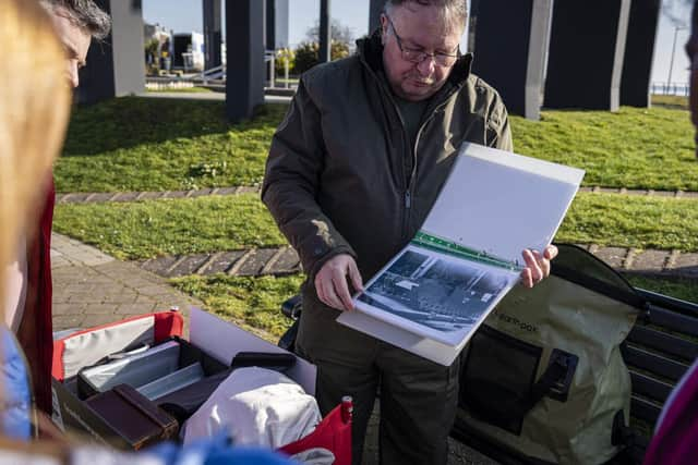 Adrian Hack takes a tour group around Carrickfergus. Picture: Adrian Hack