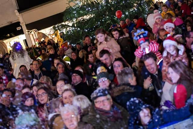 The Christmas tree lights will be switched on at Broadway. Photo by Mid and East Antrim Council