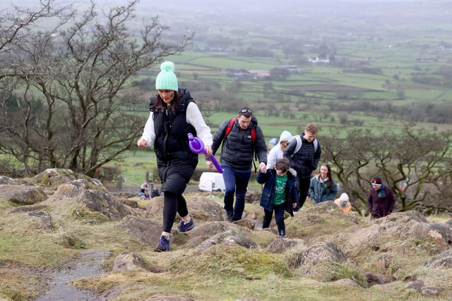 Hundreds of trekkers ventured up Slemish Mountain for the annual St Patrick's Day event.