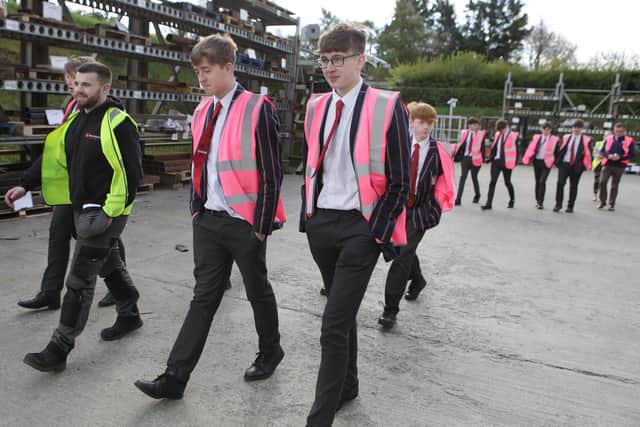 Coleraine Grammar School Pupils during their visit to Hutchinson Engineering