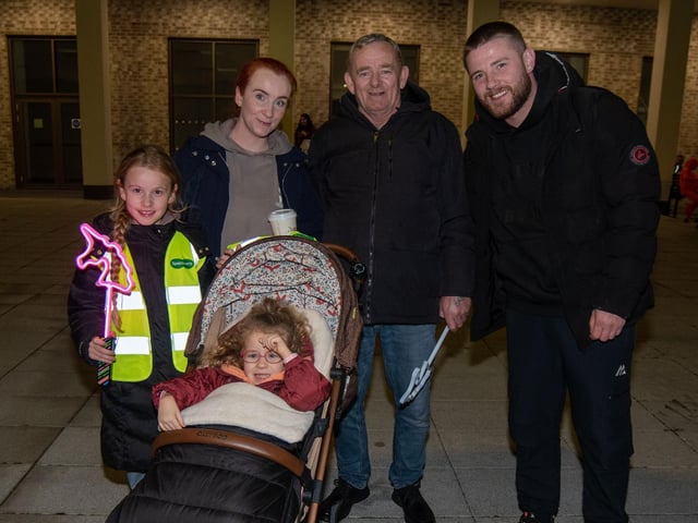 Having a great time at the fireworks display are from left, Rosena Robinson, Laura Mitchell, Elsie Robinson (4), Michael Robinson and Michael Mitchell.