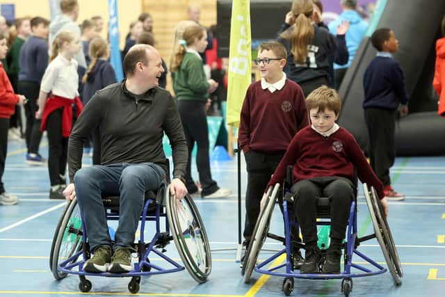 Wheelchair basketball was one of the sports on offer at the Celebration of Sport event in Carrickfergus. Photo: submitted