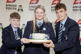 Quinn McCracken, Caitlyn Patterson and James Menet who are representing Dromore High School in the ABP Angus Youth Challenge final. Pic credit:  McAuley Multimedia