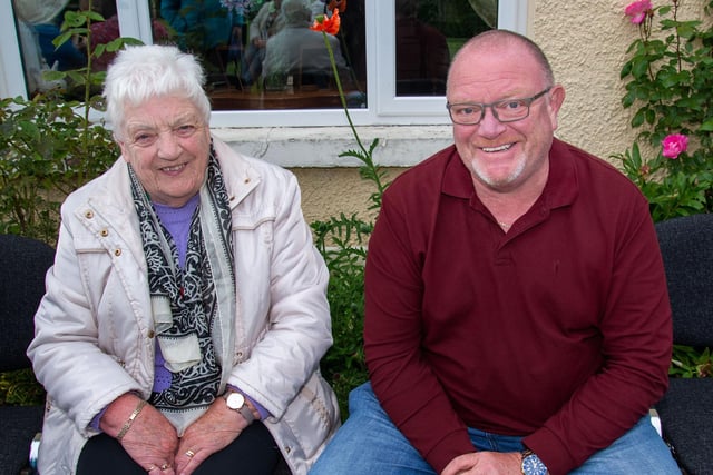 Having a relaxing time at the rectory are Hazel and Bryan Walker. PT24-215.
