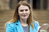 Sinn Fein's Caoimhe Archibald speaking to the media following a meeting with the head of the Northern Ireland Civil Service, Jayne Brady, at Stormont Castle in Belfast. Picture date: Thursday August 17, 2023.