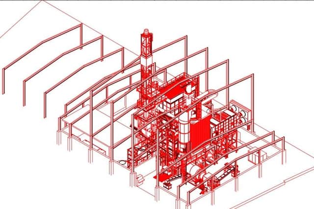 An artist's impression of the proposed facility. Image submitted by Antrim and Newtownabbey Borough Council.