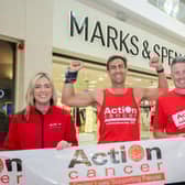 Pictured is (L – R) Lucy McCusker, Senior Fundraising Manger at Action Cancer, Pat Miller, Ryan Lemon, M&S Northern Ireland Head of Region.