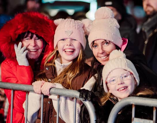 Sylvia, Darcie, Lisa and Harper enjoy the show at Glengormley Christmas Lights switch on.