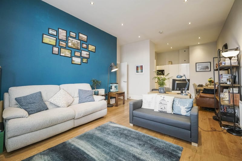 The open plan living/dining area.