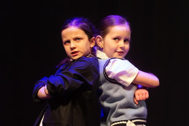 Ellie and Grace performing a scene from the musical, 'Oliver' on the final night of  Portadown Speech Festival. PT10-202.