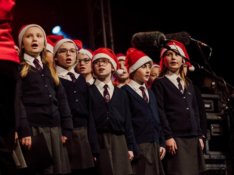 Fairview PS pupils on stage in The Square.