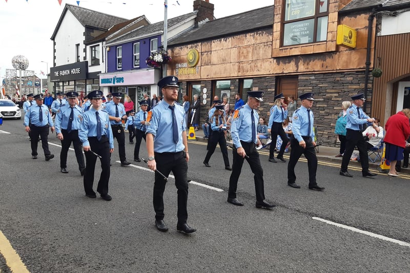 One of the band making its way along Queen Street en route to 'the Field' on the Moneymore Road. Credit: National World
