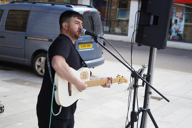 Entertaining the crowds  in Coleraine town centre during Coleraine BID's Easter family fun days.