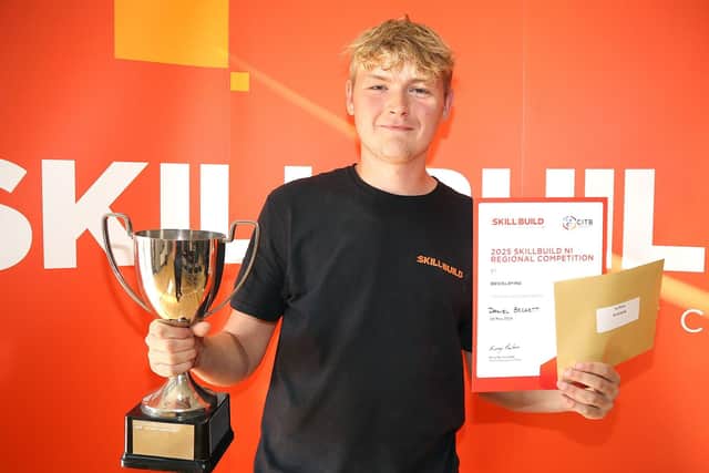 Northern Regional College student Daniel Beckett who achieved 1st place in Bricklaying at the 2025 Skillbuild NI Regional Competition