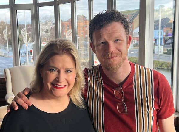 Portadown based Talent agent and teacher Shelley Lowry with her client Seamus O'Hara who stars in the Oscar nominated movie 'An Irish Goodbye'. Shelley attended the Oscars last year with another of her clients Jude Hill from Gilford, Co Down who starred in the Oscar nominated movie Belfast.