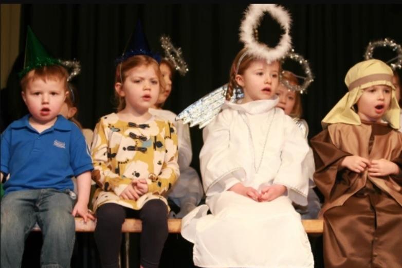 Whitehead PS students taking part in the school's 2011 Nativity play.