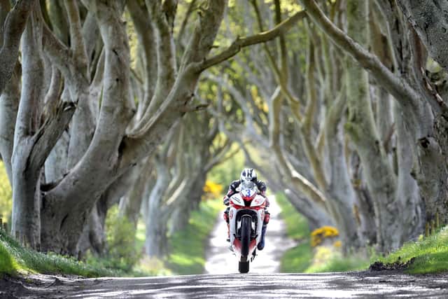 Michael Dunlop enjoying an unofficial NW200 test session on his R6 Yamaha at the infamous 'Dark Hedges' near Stranocum. Credit Stephen Davison