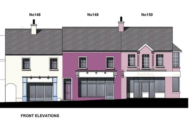 Plans have been submitted to Causeway Coast and Glens Council for two new shops units in Dungiven. Credit: Gerard McPeake Architectural
