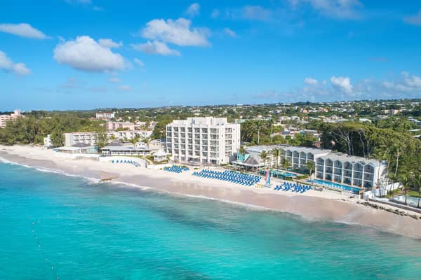 An ariel view of Sea Breeze Beach House in Barbados. Image: Winter Park Photography